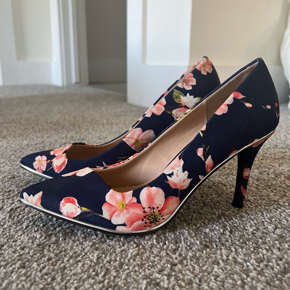 JustFab floral heels